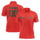 Custom Orange Red Green Short-Sleeve Polo Shirt