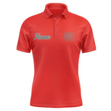 Custom Orange Red Dark Grey Short-Sleeve Polo Shirt