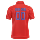 Custom Orange Red Light Purple Short-Sleeve Polo Shirt