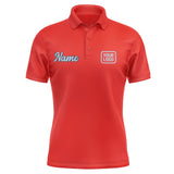 Custom Orange Red Light Blue Short-Sleeve Polo Shirt