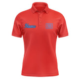 Custom Orange Red Sky Blue Short-Sleeve Polo Shirt