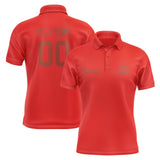 Custom Orange Red Coral Red Short-Sleeve Polo Shirt