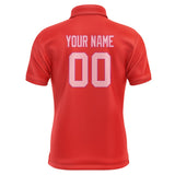 Custom Orange Red Light Pink Short-Sleeve Polo Shirt