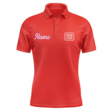 Custom Orange Red Light Pink Short-Sleeve Polo Shirt