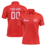 Custom Orange Red Light Pink Short-Sleeve Polo Shirt