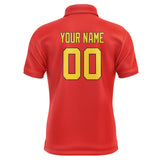 Custom Orange Red Gold Short-Sleeve Polo Shirt