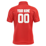 Custom Orange Red White Short-Sleeve Polo Shirt