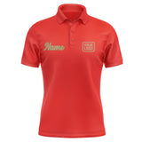 Custom Orange Red Light Khaki Short-Sleeve Polo Shirt