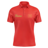 Custom Orange Red Orange Short-Sleeve Polo Shirt