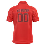 Custom Orange Red Crimson Red Short-Sleeve Polo Shirt