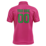 Custom Pink Emerald Green Short-Sleeve Polo Shirt