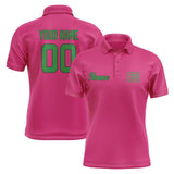 Custom Pink Emerald Green Short-Sleeve Polo Shirt