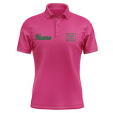Custom Pink Dark Green Short-Sleeve Polo Shirt