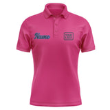 Custom Pink Navy Short-Sleeve Polo Shirt