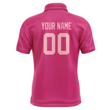 Custom Pink Light Pink Short-Sleeve Polo Shirt