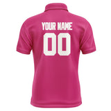 Custom Pink White Short-Sleeve Polo Shirt