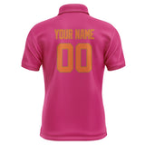 Custom Pink Orange Short-Sleeve Polo Shirt