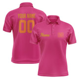 Custom Pink Orange Short-Sleeve Polo Shirt