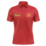 Custom Red Yellow Short-Sleeve Polo Shirt