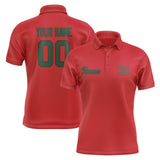 Custom Red Green Short-Sleeve Polo Shirt