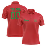 Custom Red Emerald Green Short-Sleeve Polo Shirt