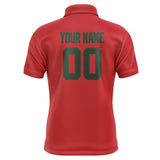 Custom Red Dark Green Short-Sleeve Polo Shirt