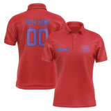 Custom Red Light Purple Short-Sleeve Polo Shirt