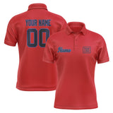 Custom Red Navy Short-Sleeve Polo Shirt