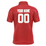 Custom Red White Short-Sleeve Polo Shirt