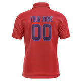 Custom Red Purple Short-Sleeve Polo Shirt