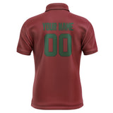 Custom Crimson Red Green Short-Sleeve Polo Shirt