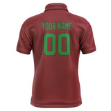 Custom Crimson Red Emerald Green Short-Sleeve Polo Shirt