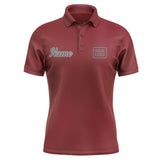 Custom Crimson Red Dark Grey Short-Sleeve Polo Shirt