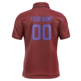 Custom Crimson Red Light Purple Short-Sleeve Polo Shirt