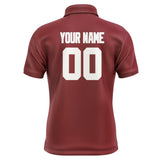 Custom Crimson Red White Short-Sleeve Polo Shirt