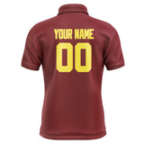 Custom Crimson Red Light Yellow Short-Sleeve Polo Shirt