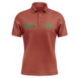 Custom Coral Red Emerald Green Short-Sleeve Polo Shirt