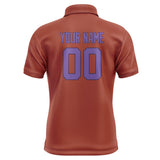 Custom Coral Red Light Purple Short-Sleeve Polo Shirt