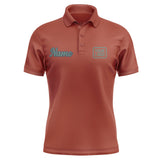 Custom Coral Red Blue Green Short-Sleeve Polo Shirt