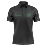 Custom Black Green Short-Sleeve Polo Shirt