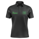 Custom Black Emerald Green Short-Sleeve Polo Shirt