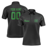 Custom Black Emerald Green Short-Sleeve Polo Shirt