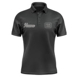 Custom Black Dark Grey Short-Sleeve Polo Shirt
