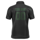 Custom Black Dark Green Short-Sleeve Polo Shirt