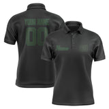 Custom Black Dark Green Short-Sleeve Polo Shirt