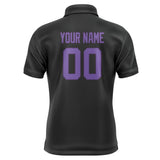 Custom Black Light Purple Short-Sleeve Polo Shirt