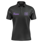 Custom Black Light Purple Short-Sleeve Polo Shirt