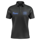 Custom Black Sky Blue Short-Sleeve Polo Shirt