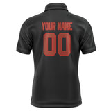 Custom Black Coral Red Short-Sleeve Polo Shirt