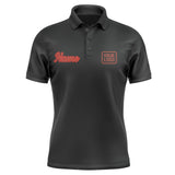 Custom Black Coral Red Short-Sleeve Polo Shirt